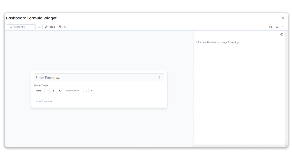 Formula Widget settings view