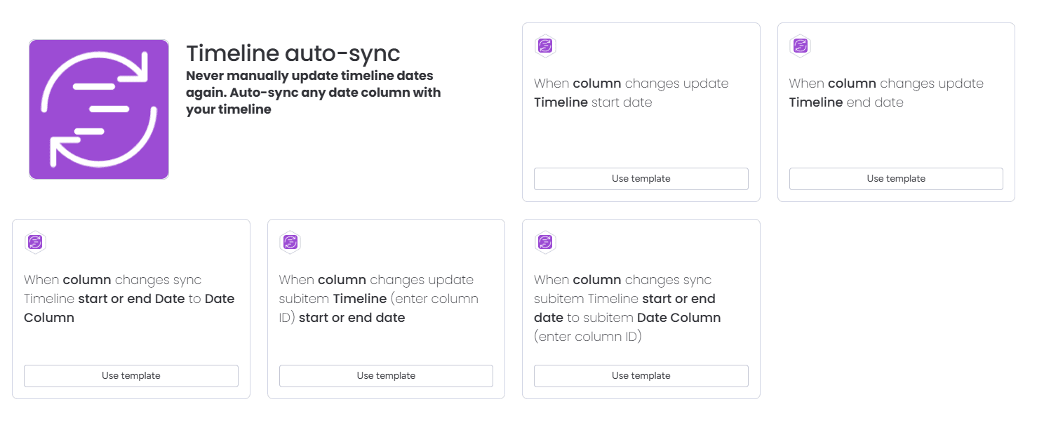 Available automation templates